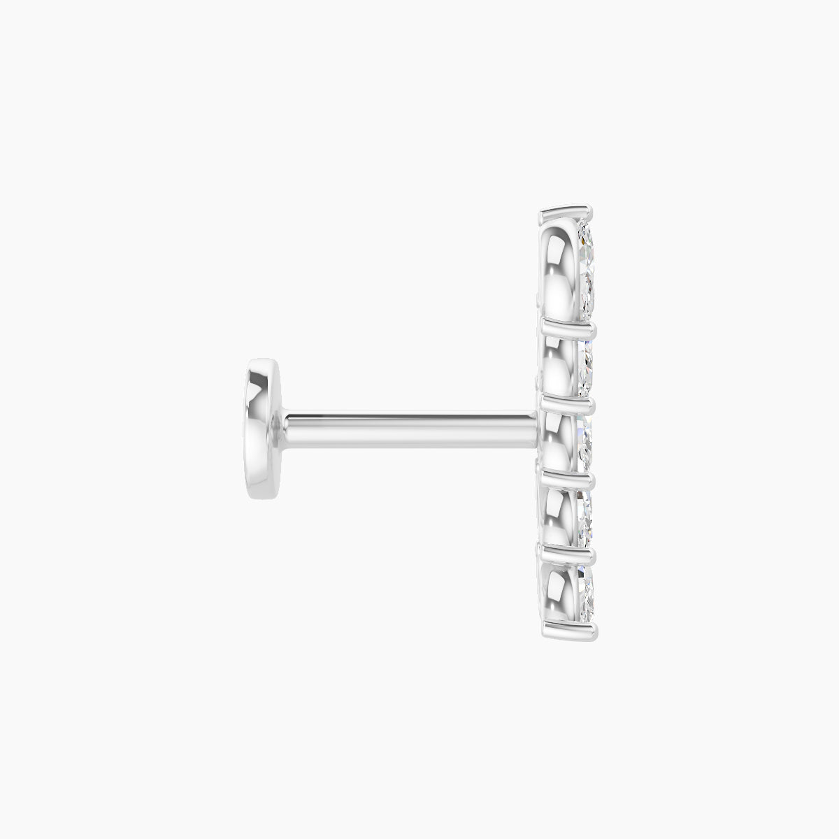 Celeste | 18k White Gold 11 mm 6.5 mm Long Diamond Left Piercing