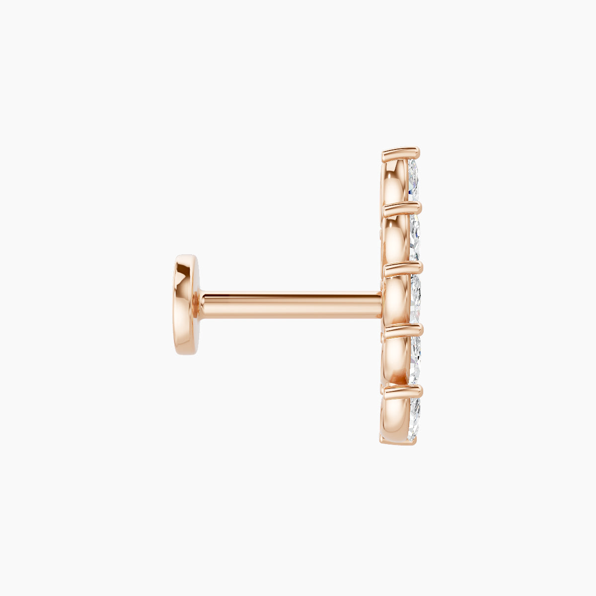 Celeste | 18k Rose Gold 11 mm 6.5 mm Long Diamond Right Piercing
