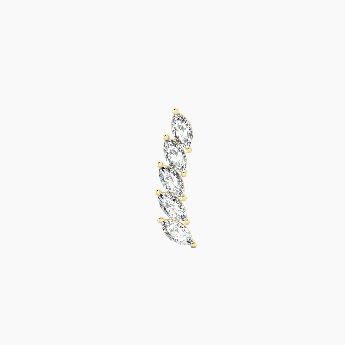 Celeste | 18k Yellow Gold 11 mm 6.5 mm Long Diamond Right Piercing