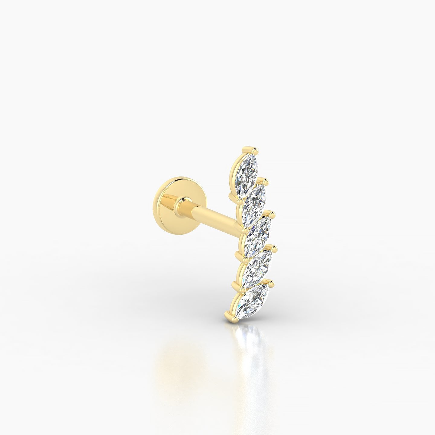 Celeste | 18k Yellow Gold 11 mm 8 mm Long Diamond Left Piercing
