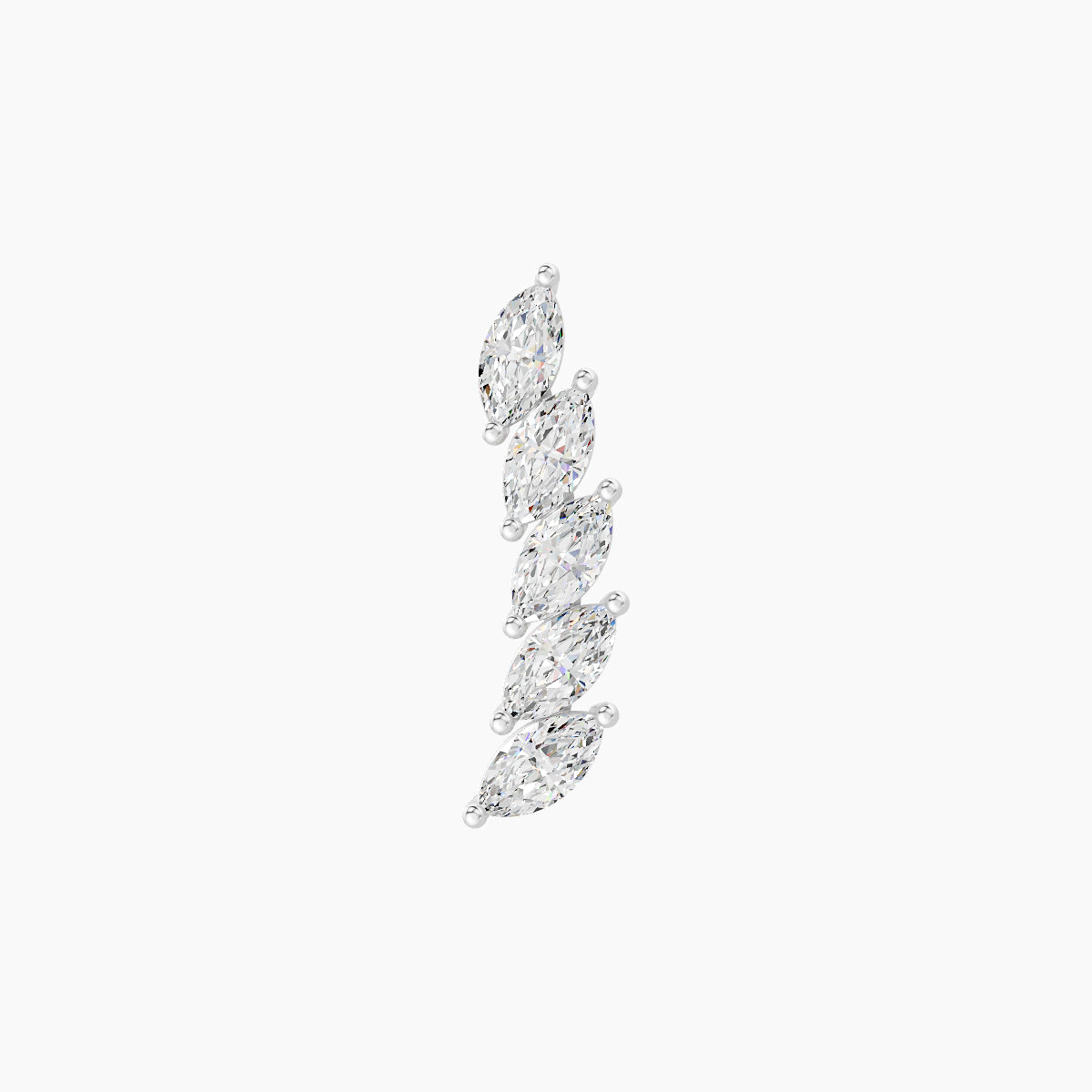 Celeste | 18k White Gold 11 mm Long Diamond Left Earring