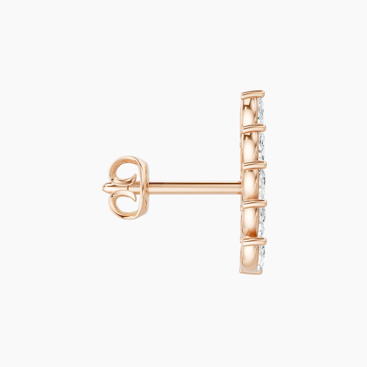Celeste | 18k Rose Gold 11 mm Long Diamond Right Earring