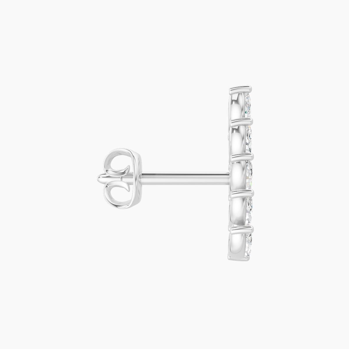 Celeste | 18k White Gold 11 mm Long Diamond Right Earring
