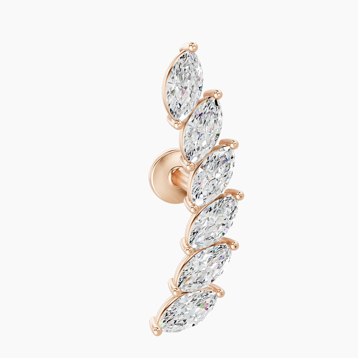 Celeste L | 18k Rose Gold 16.4 mm 5 mm Long Diamond Left Piercing