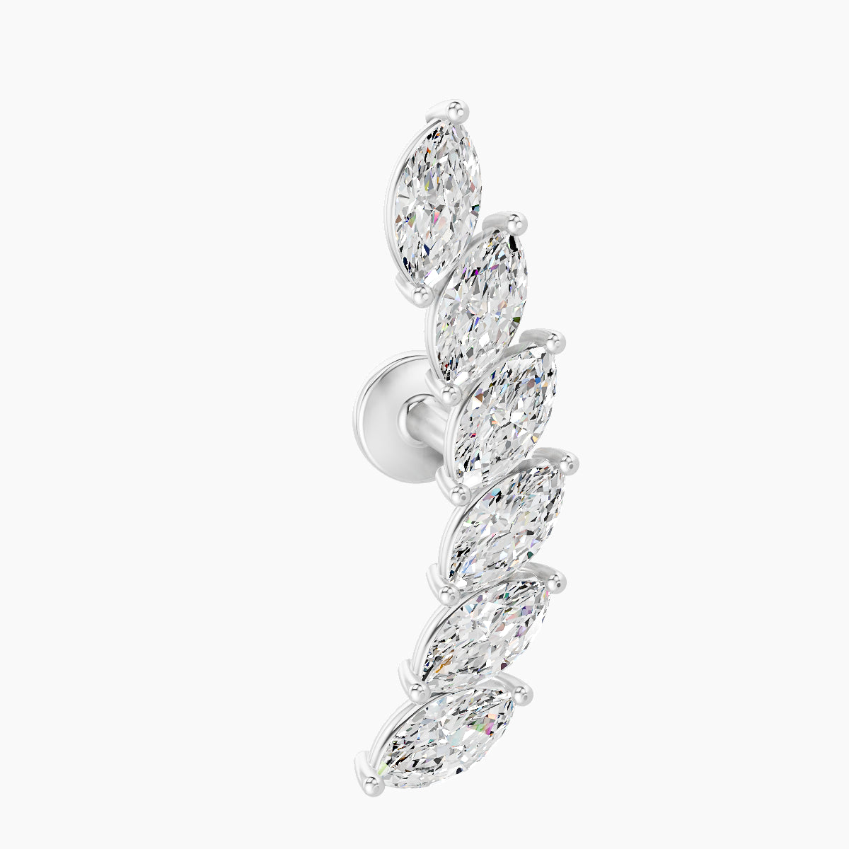 Celeste L | 18k White Gold 16.4 mm 5 mm Long Diamond Left Piercing