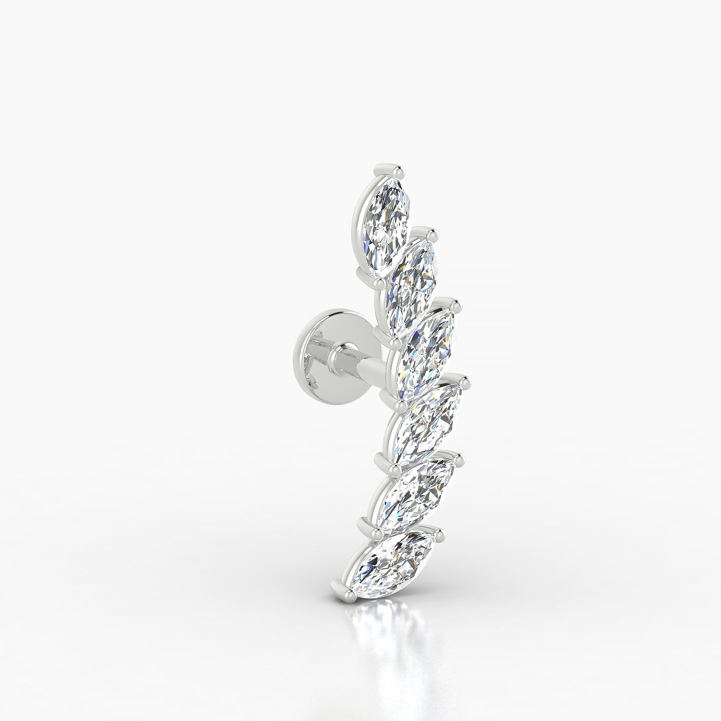 Celeste L | 18k White Gold 16.4 mm 5 mm Long Diamond Left Piercing