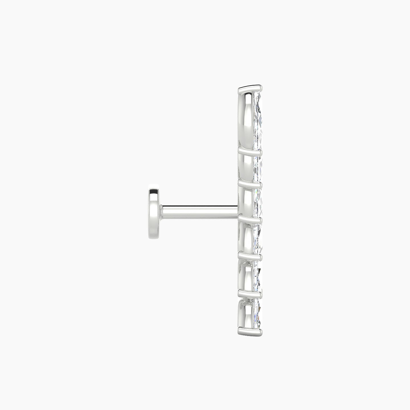 Celeste L | 18k White Gold 16.4 mm 5 mm Long Diamond Left Piercing