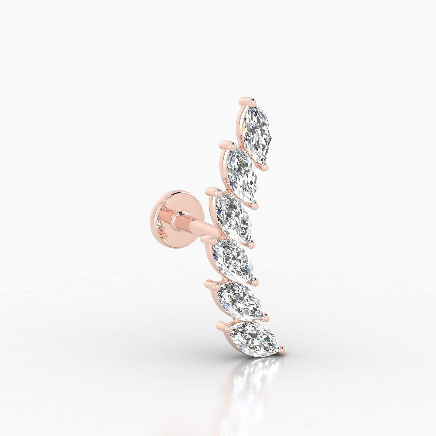 Celeste L | 18k Rose Gold 16.4 mm 5 mm Long Diamond Right Piercing