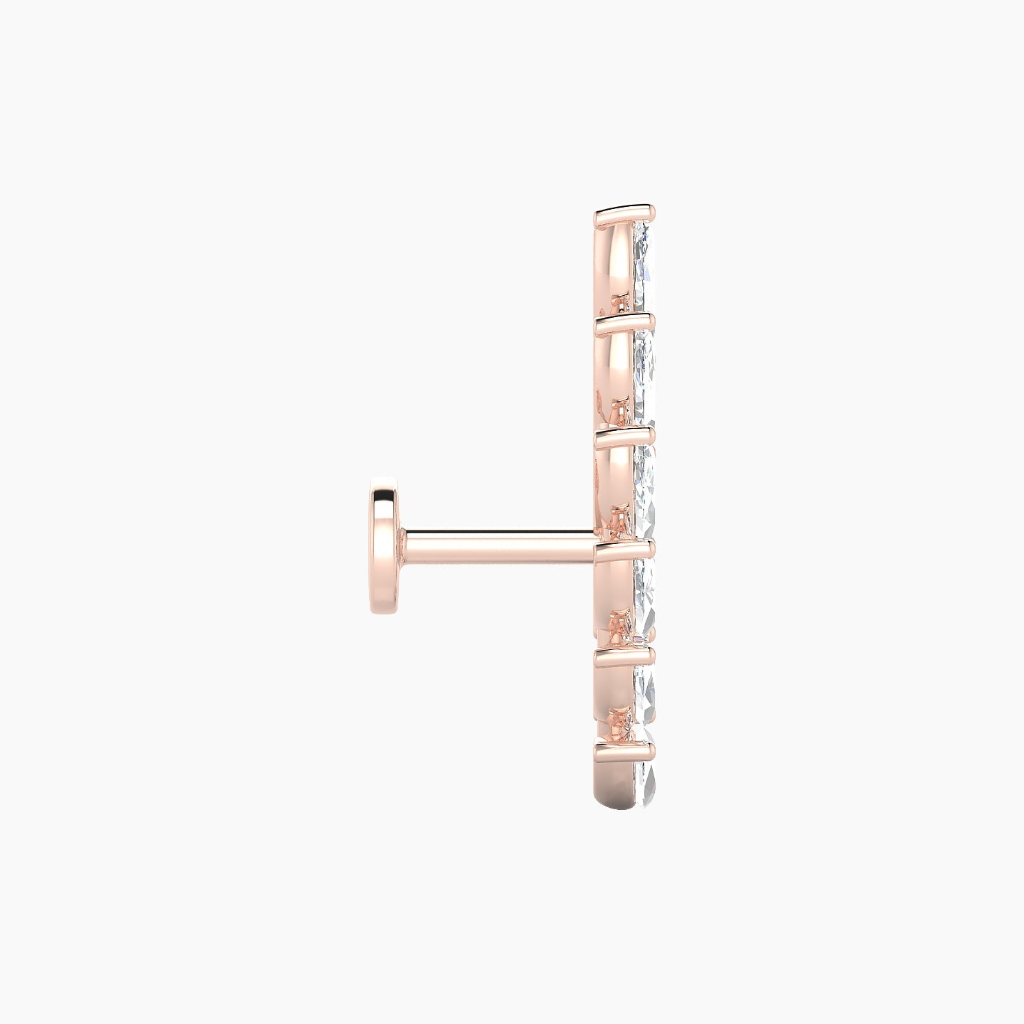 Celeste L | 18k Rose Gold 16.4 mm 5 mm Long Diamond Right Piercing