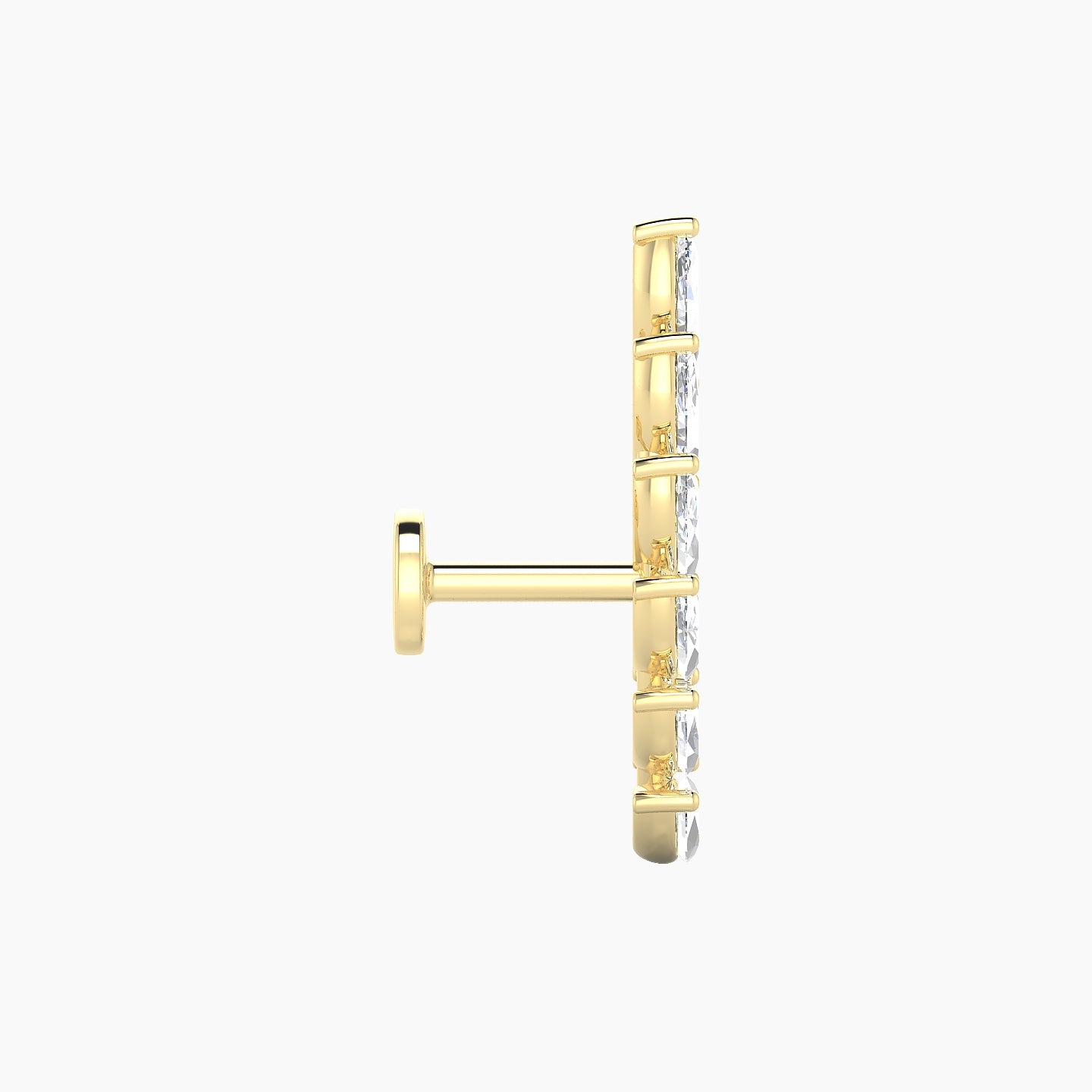 Celeste L | 18k Yellow Gold 16.4 mm 5 mm Long Diamond Right Piercing