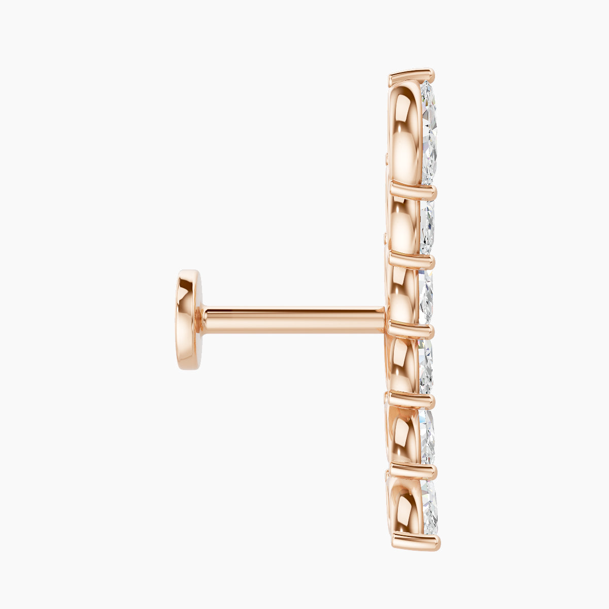 Celeste L | 18k Rose Gold 16.4 mm 6.5 mm Long Diamond Left Piercing