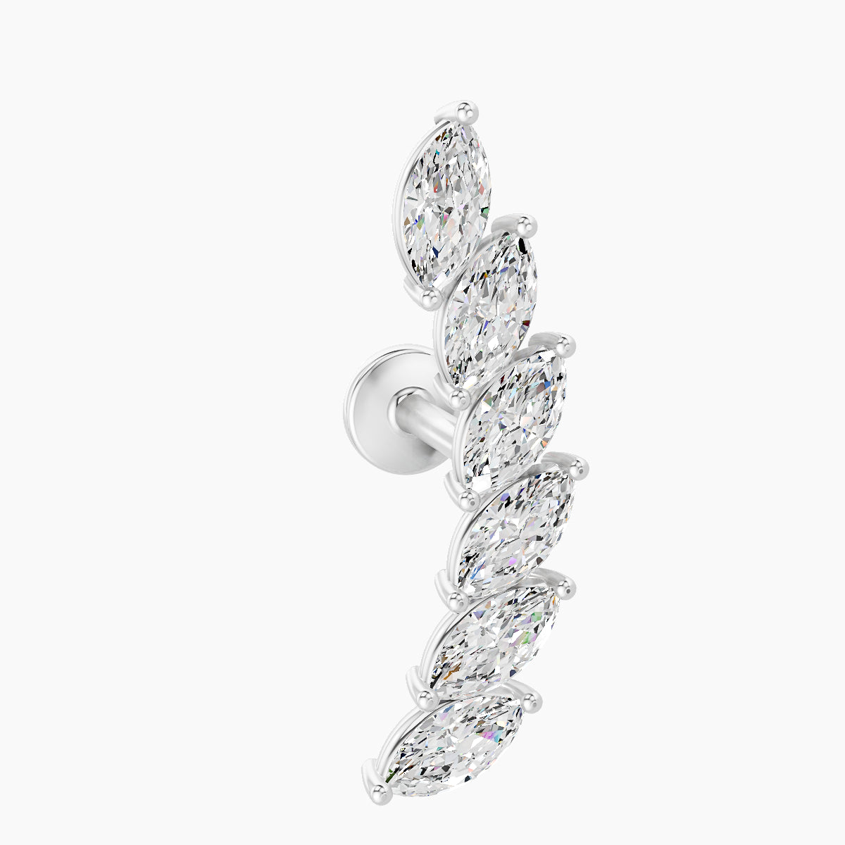 Celeste L | 18k White Gold 16.4 mm 6.5 mm Long Diamond Left Piercing