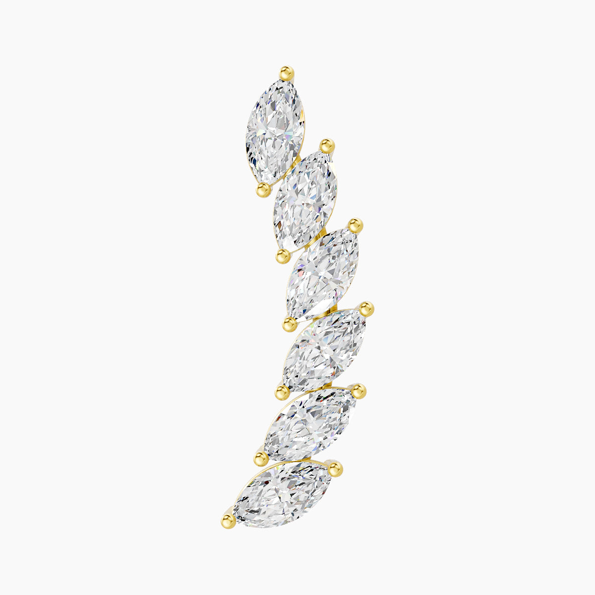 Celeste L | 18k Yellow Gold 16.4 mm 6.5 mm Long Diamond Left Piercing