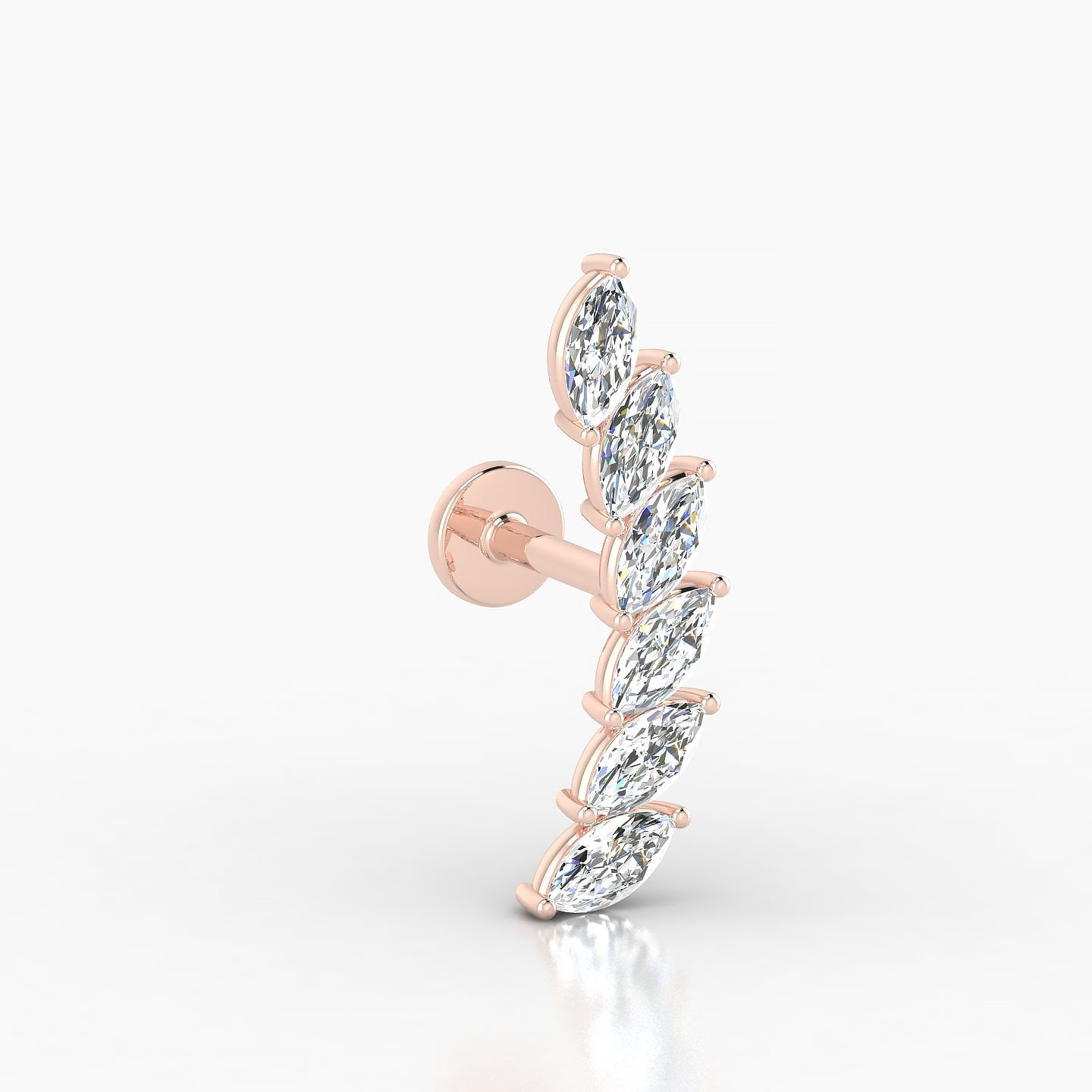 Celeste L | 18k Rose Gold 16.4 mm 6.5 mm Long Diamond Left Piercing