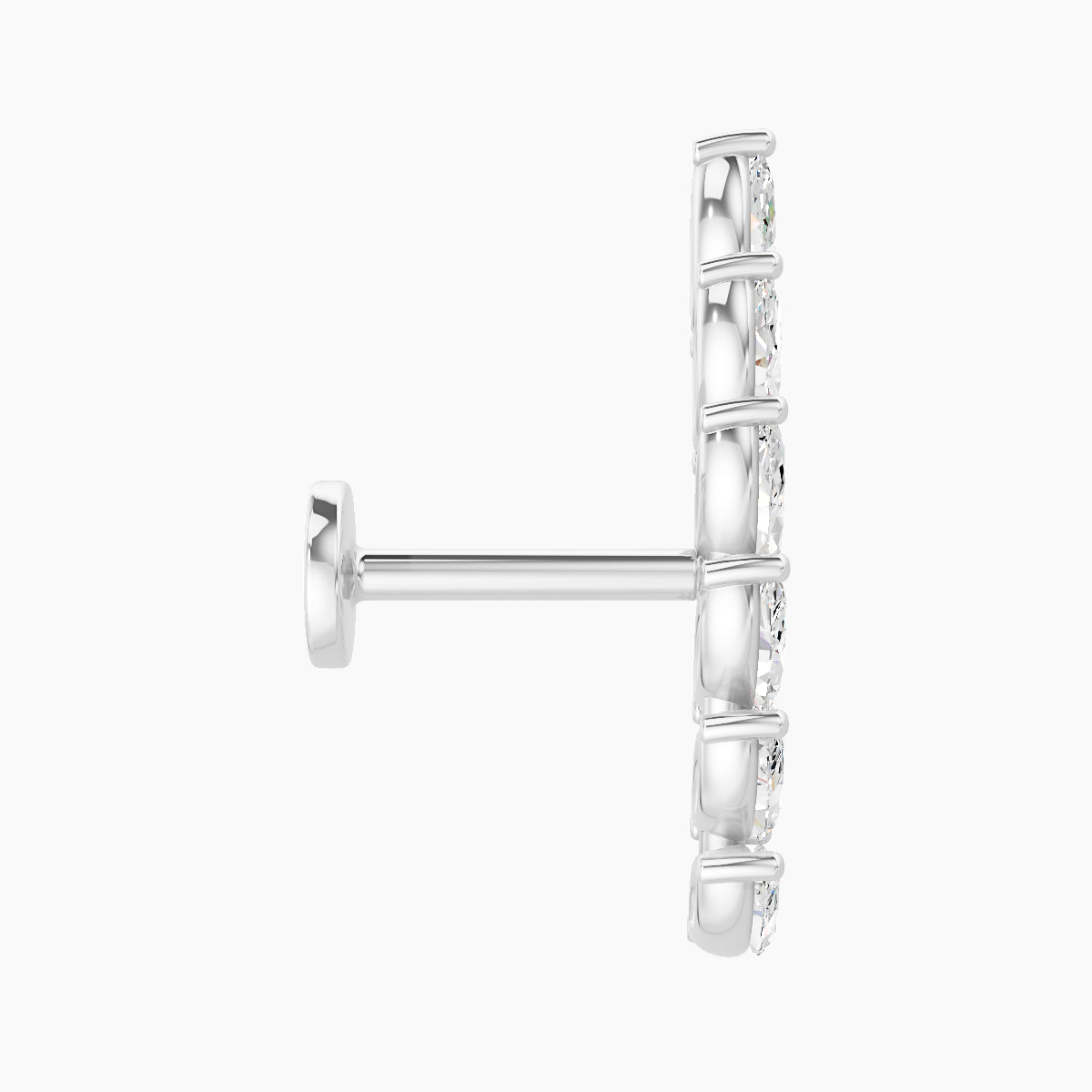 Celeste L | 18k White Gold 16.4 mm 6.5 mm Long Diamond Right Piercing