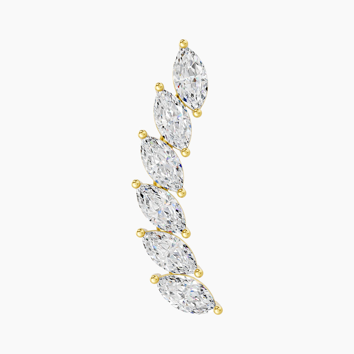 Celeste L | 18k Yellow Gold 16.4 mm 6.5 mm Long Diamond Right Piercing