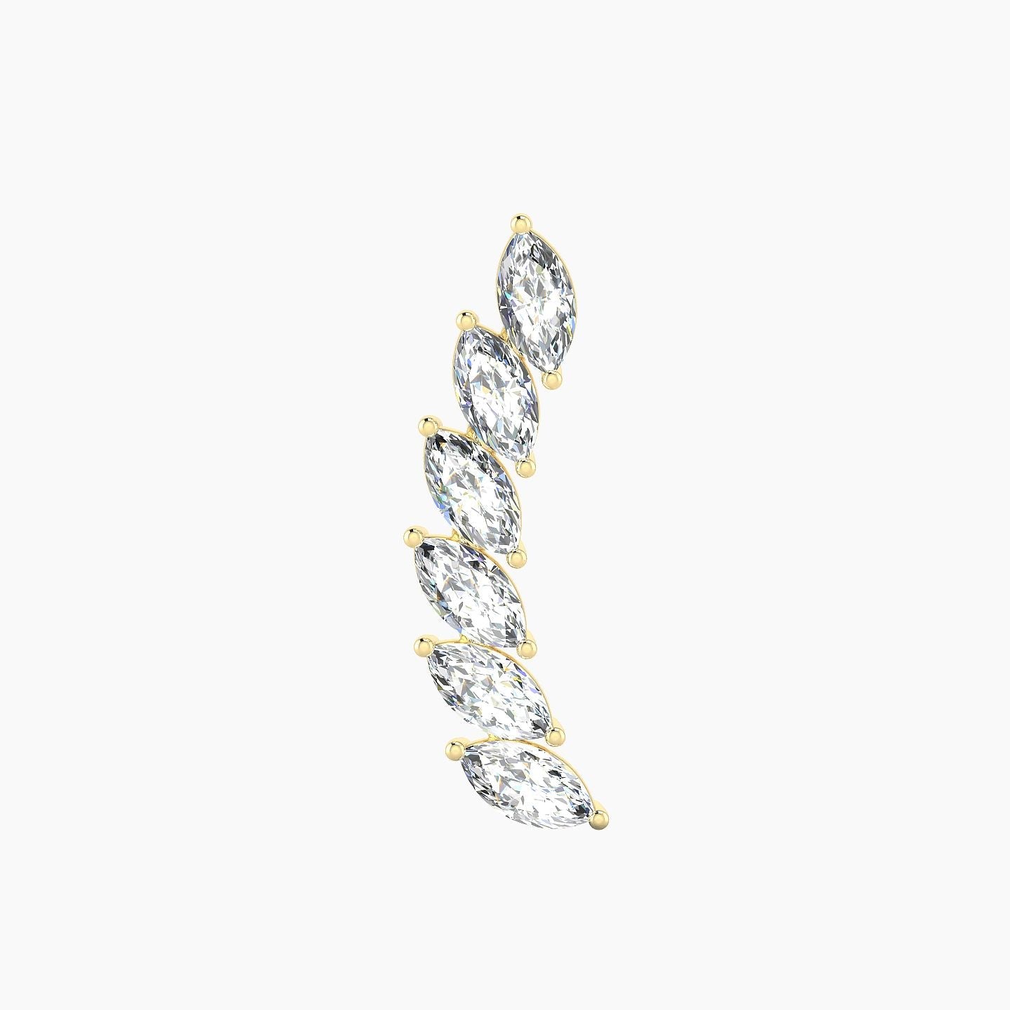 Celeste L | 18k Yellow Gold 16.4 mm 6.5 mm Long Diamond Right Piercing
