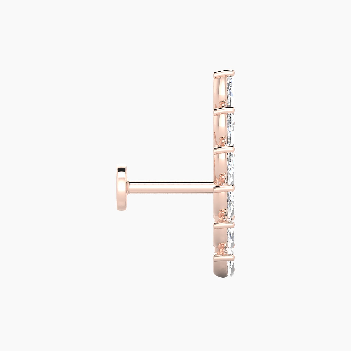 Celeste L | 18k Rose Gold 16.4 mm 6.5 mm Long Diamond Right Piercing