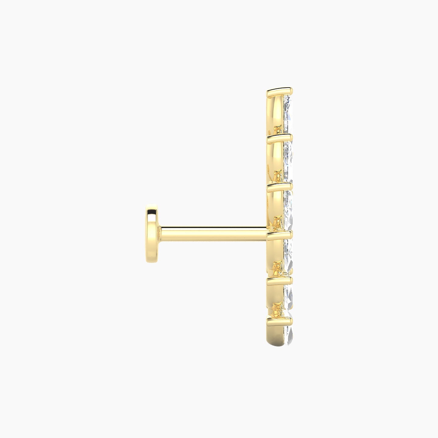 Celeste L | 18k Yellow Gold 16.4 mm 6.5 mm Long Diamond Right Piercing