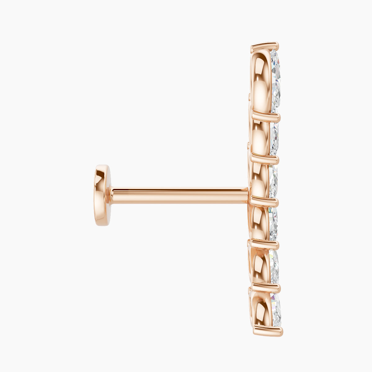 Celeste L | 18k Rose Gold 16.4 mm 8 mm Long Diamond Left Piercing