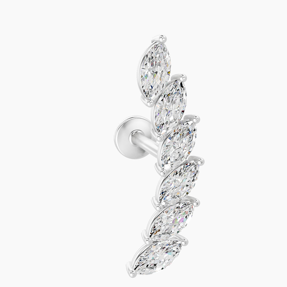 Celeste L | 18k White Gold 16.4 mm 8 mm Long Diamond Left Piercing
