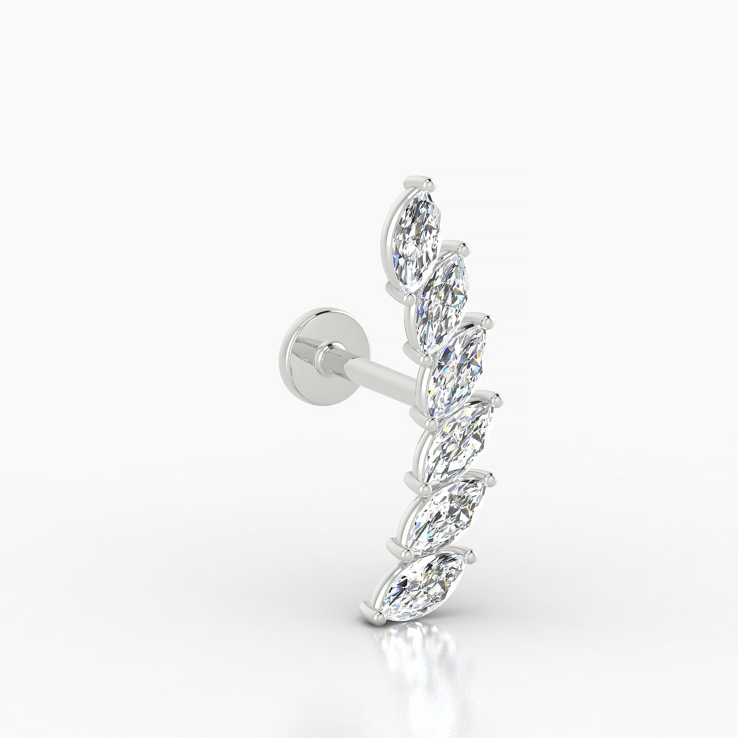 Celeste L | 18k White Gold 16.4 mm 8 mm Long Diamond Left Piercing
