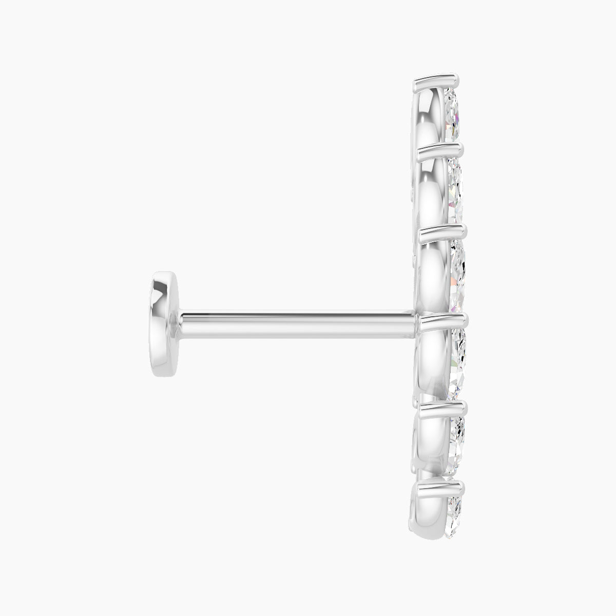 Celeste L | 18k White Gold 16.4 mm 8 mm Long Diamond Right Piercing