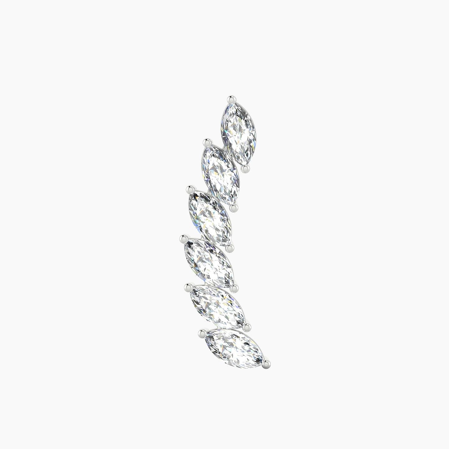 Celeste L | 18k White Gold 16.4 mm 8 mm Long Diamond Right Piercing