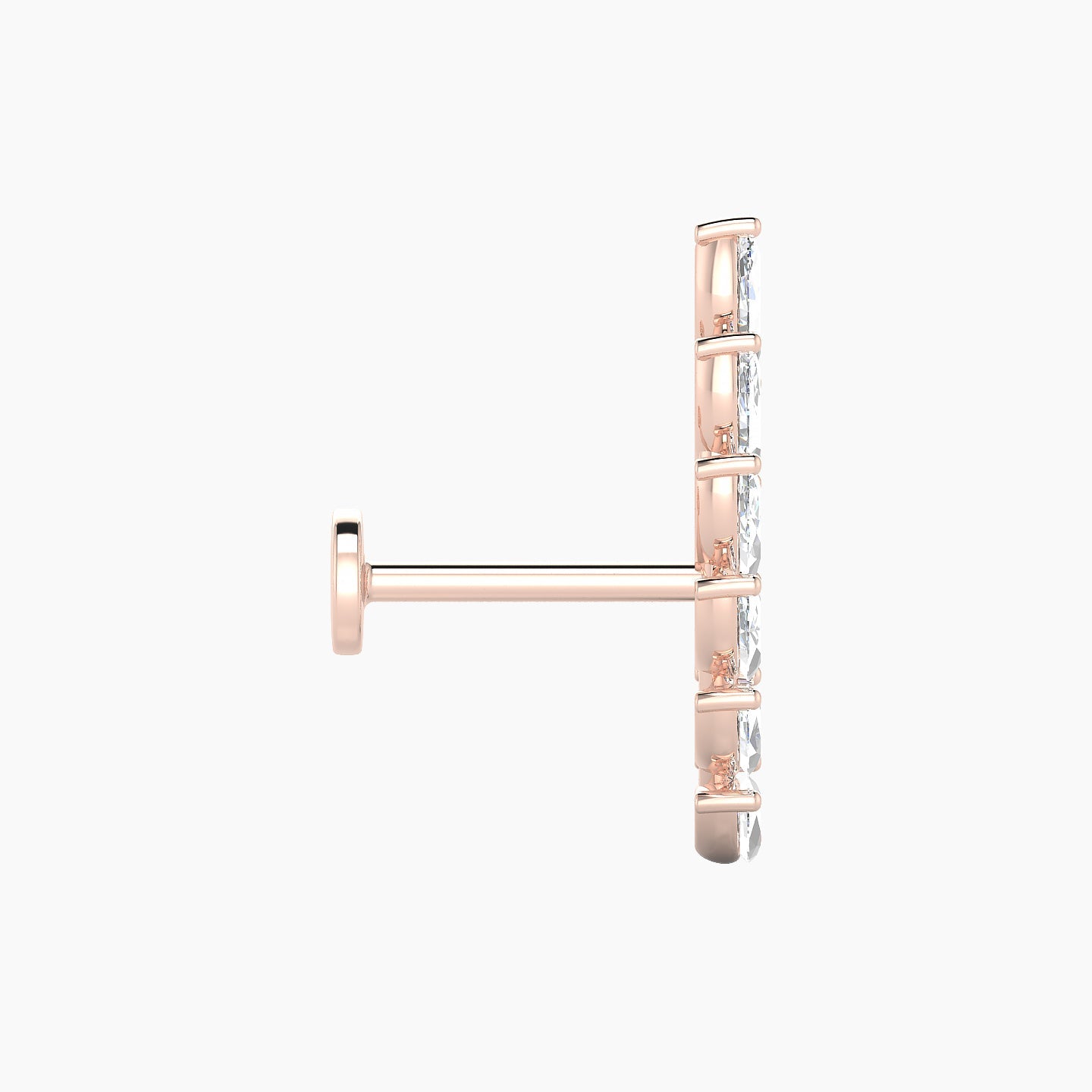 Celeste L | 18k Rose Gold 16.4 mm 8 mm Long Diamond Right Piercing