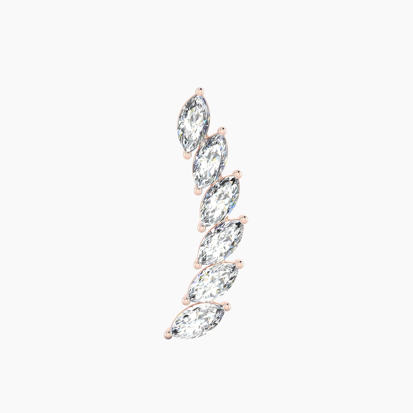 Celeste L | 18k Rose Gold 16.4 mm Long Diamond Left Earring