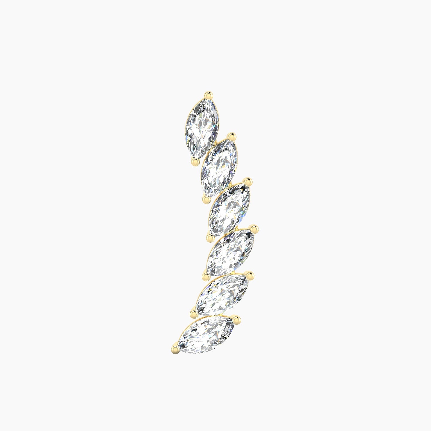 Celeste L | 18k Yellow Gold 16.4 mm Long Diamond Left Earring