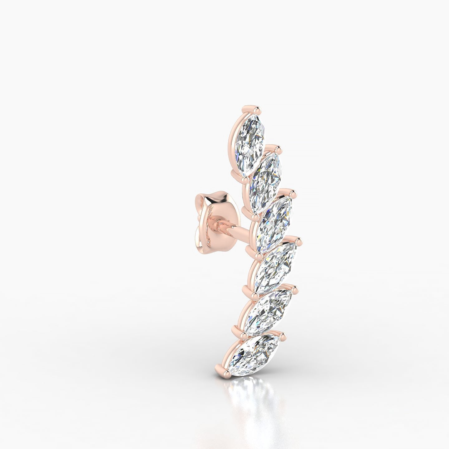 Celeste L | 18k Rose Gold 16.4 mm Long Diamond Left Earring