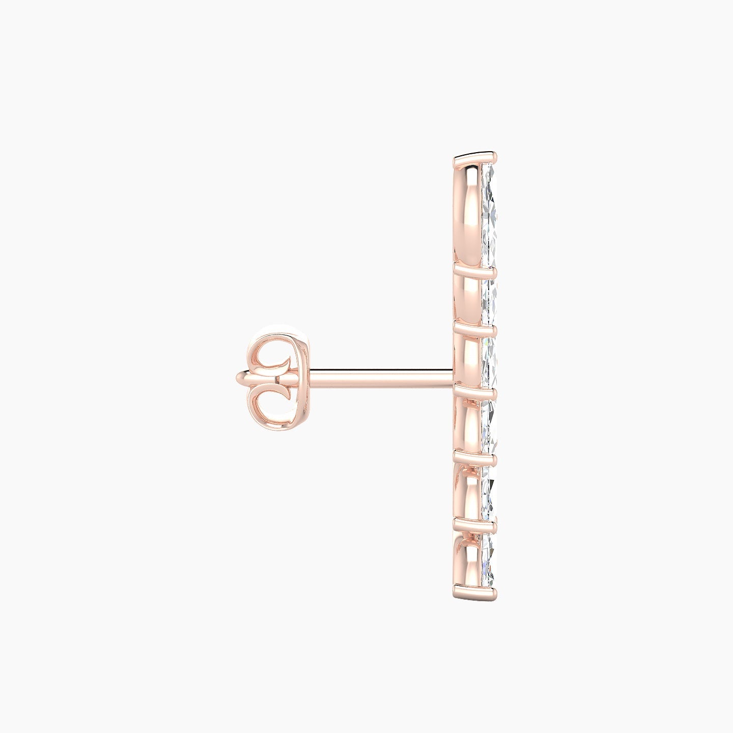 Celeste L | 18k Rose Gold 16.4 mm Long Diamond Left Earring