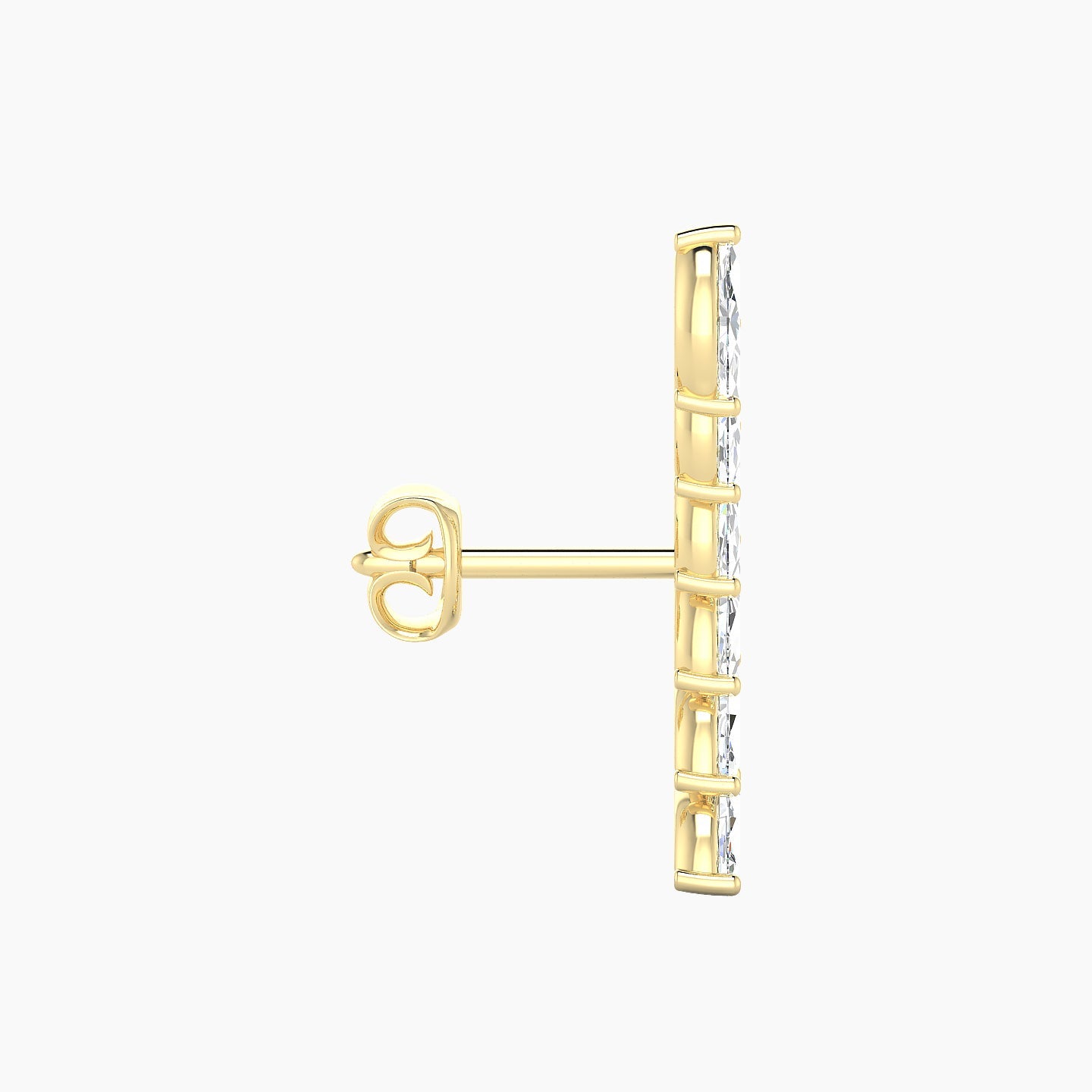 Celeste L | 18k Yellow Gold 16.4 mm Long Diamond Left Earring