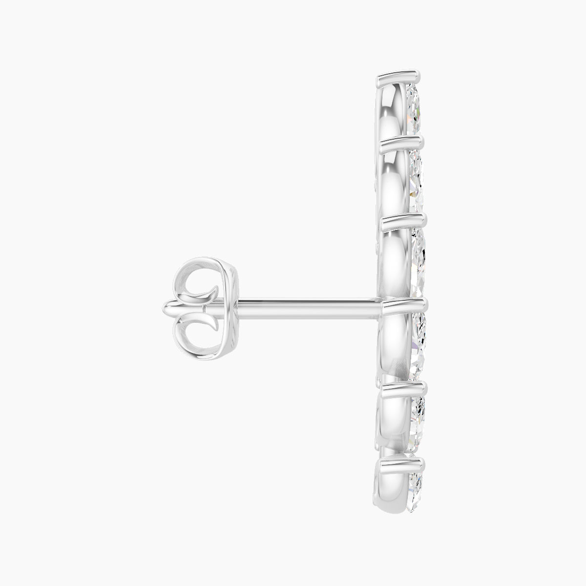Celeste L | 18k White Gold 16.4 mm Long Diamond Right Earring