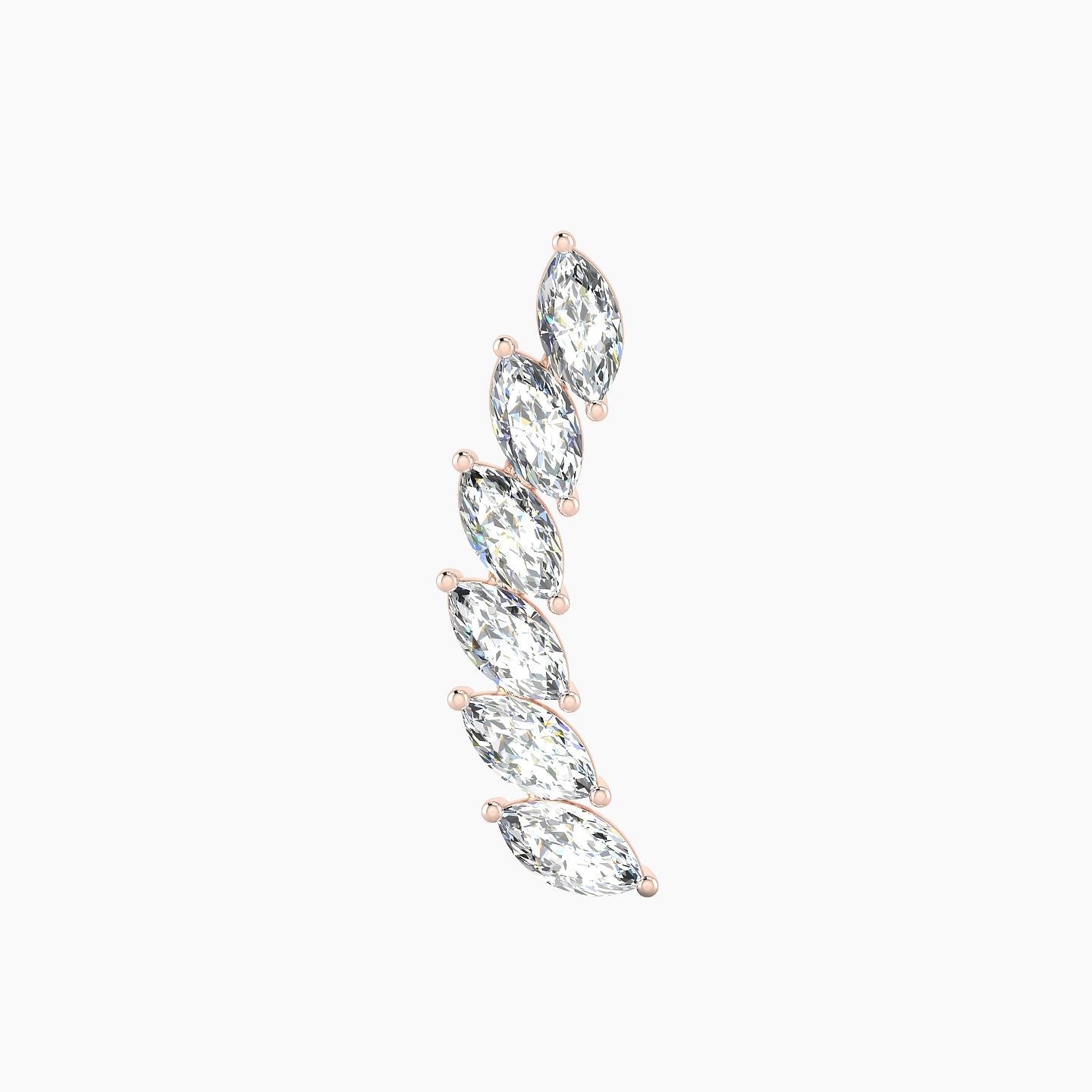 Celeste L | 18k Rose Gold 16.4 mm Long Diamond Right Earring
