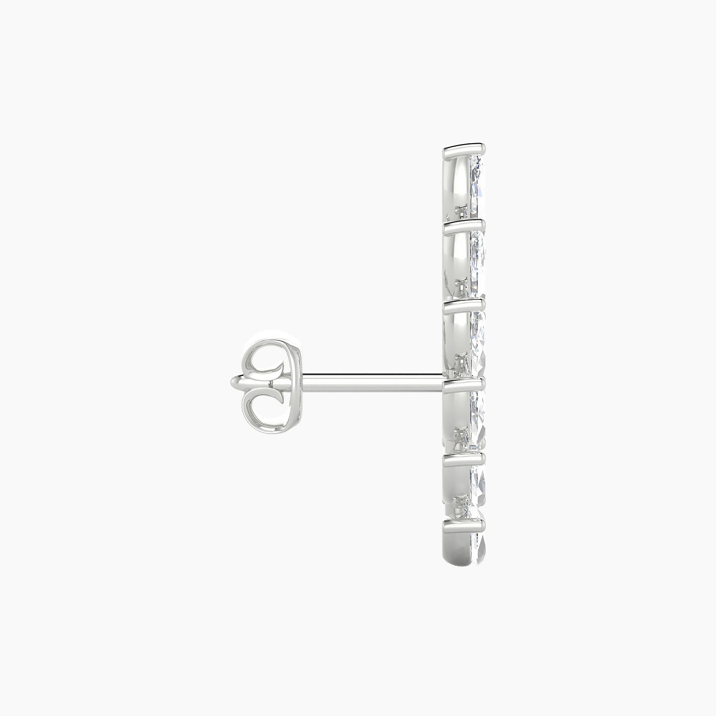 Celeste L | 18k White Gold 16.4 mm Long Diamond Right Earring