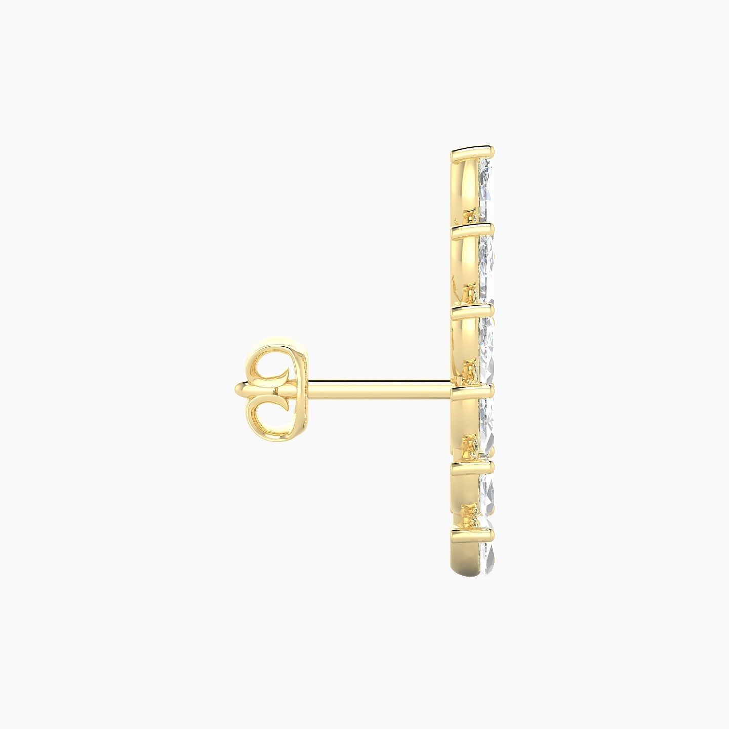 Celeste L | 18k Yellow Gold 16.4 mm Long Diamond Right Earring
