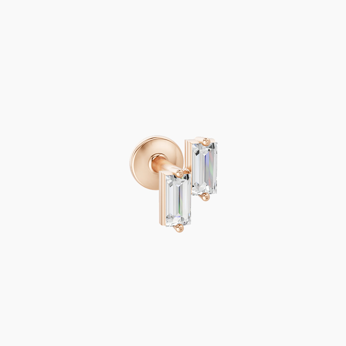 Ceres | 18k Rose Gold 5 mm 5 mm Diamond Nose Piercing