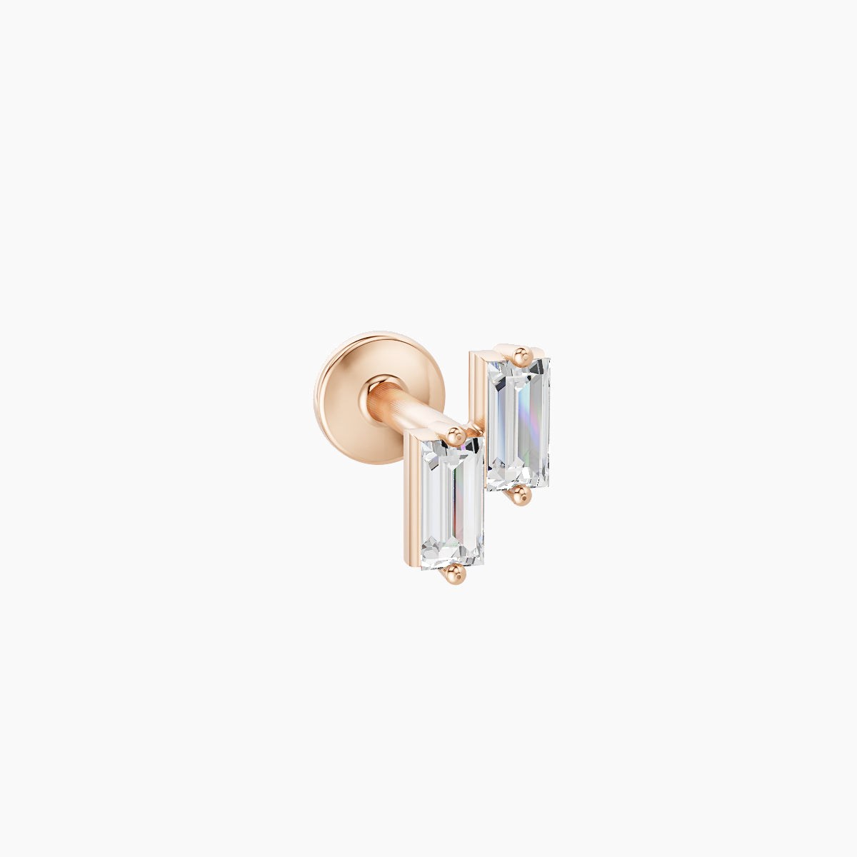 Ceres | 18k Rose Gold 5 mm 6.5 mm Diamond Nose Piercing