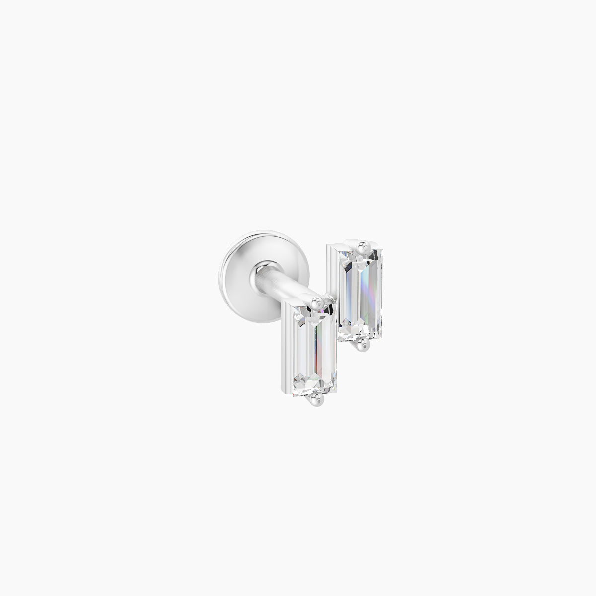 Ceres | 18k White Gold 5 mm 6.5 mm Diamond Nose Piercing