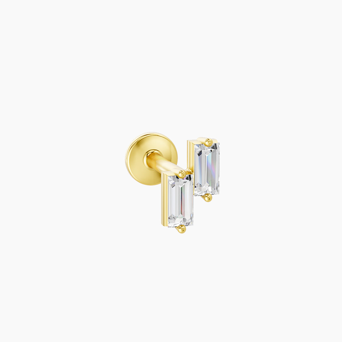 Ceres | 18k Yellow Gold 5 mm 6.5 mm Diamond Nose Piercing