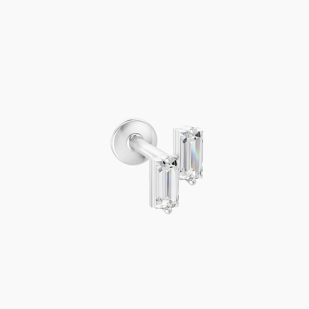 Ceres | 18k White Gold 5 mm 8 mm Diamond Nose Piercing