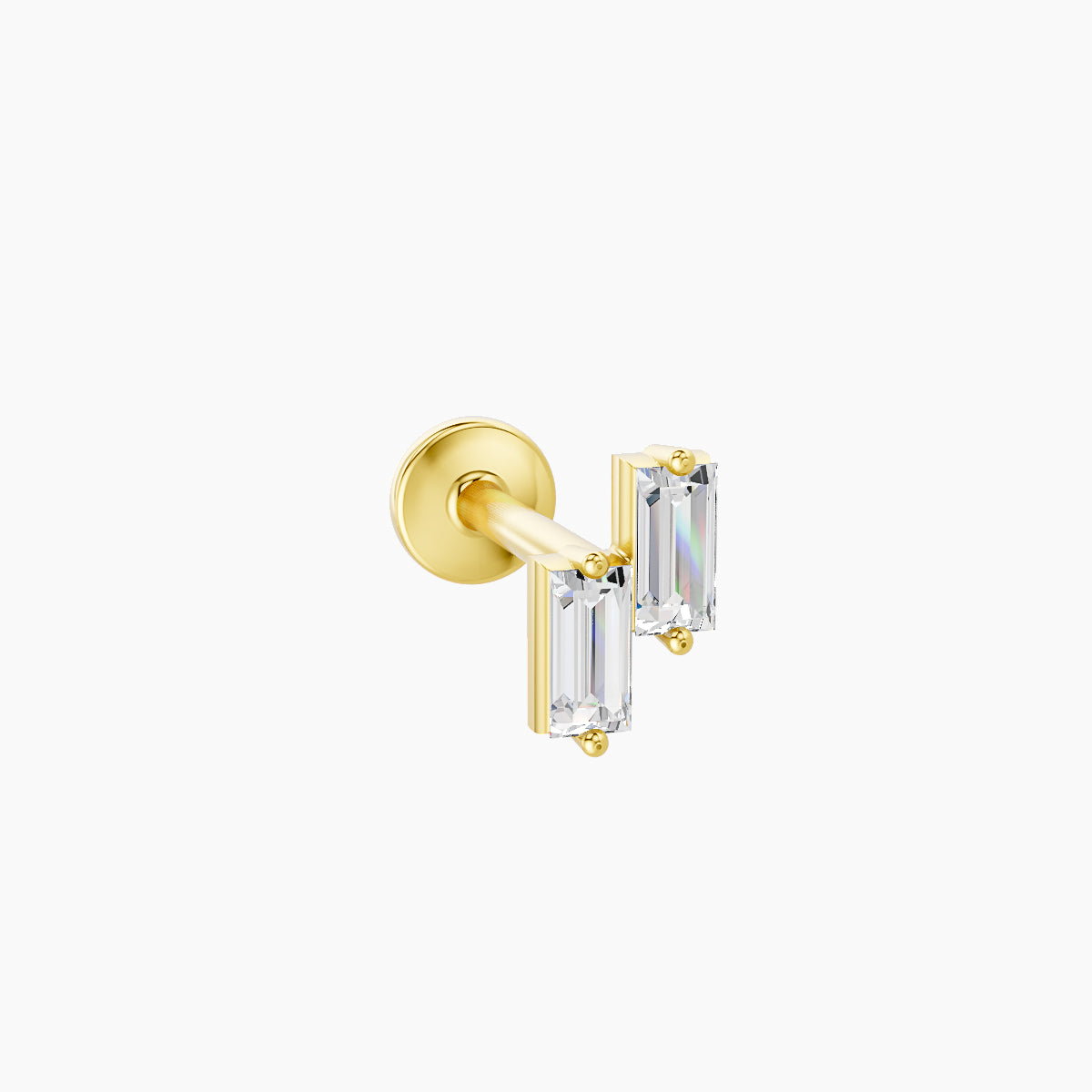 Ceres | 18k Yellow Gold 5 mm 8 mm Diamond Nose Piercing