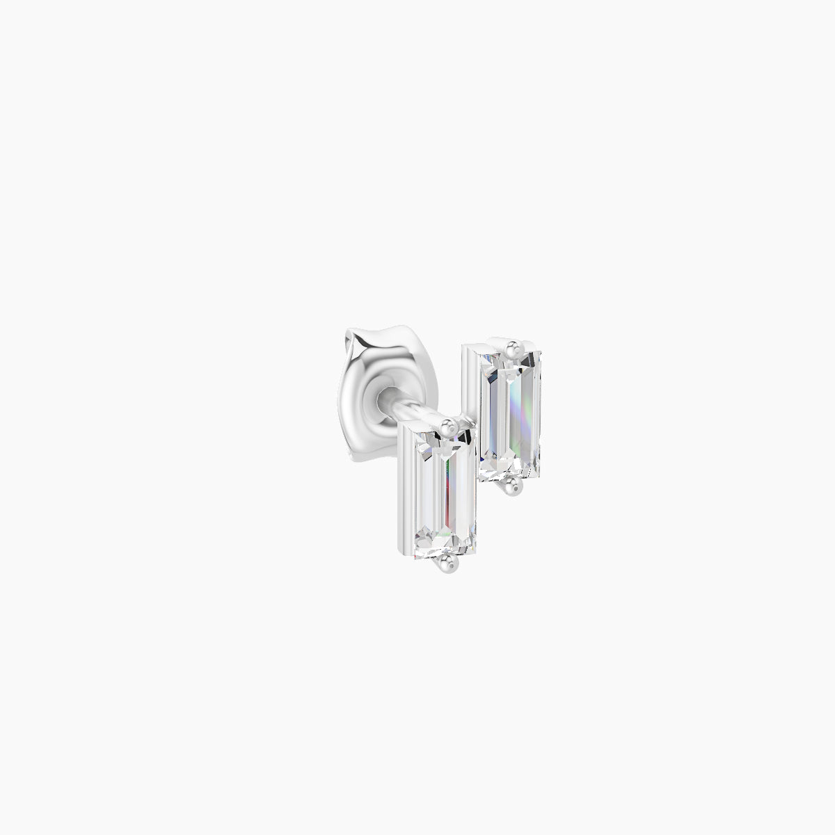 Ceres | 18k White Gold 5 mm Diamond Earring