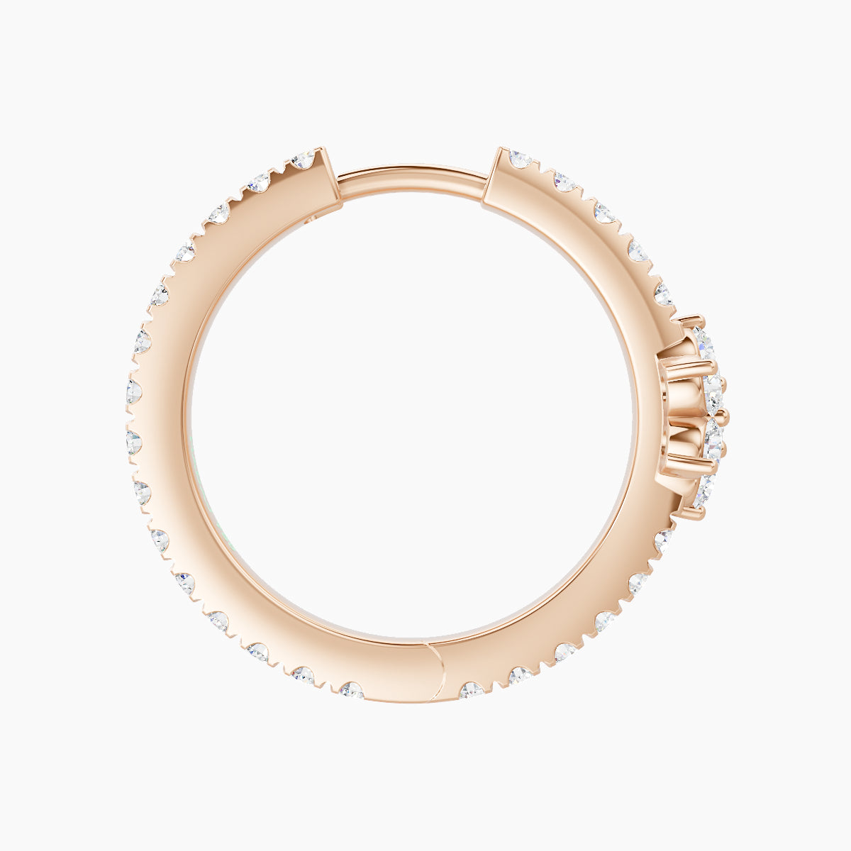 Chloris | 18k Rose Gold 11 mm Flower Diamond Hoop Piercing