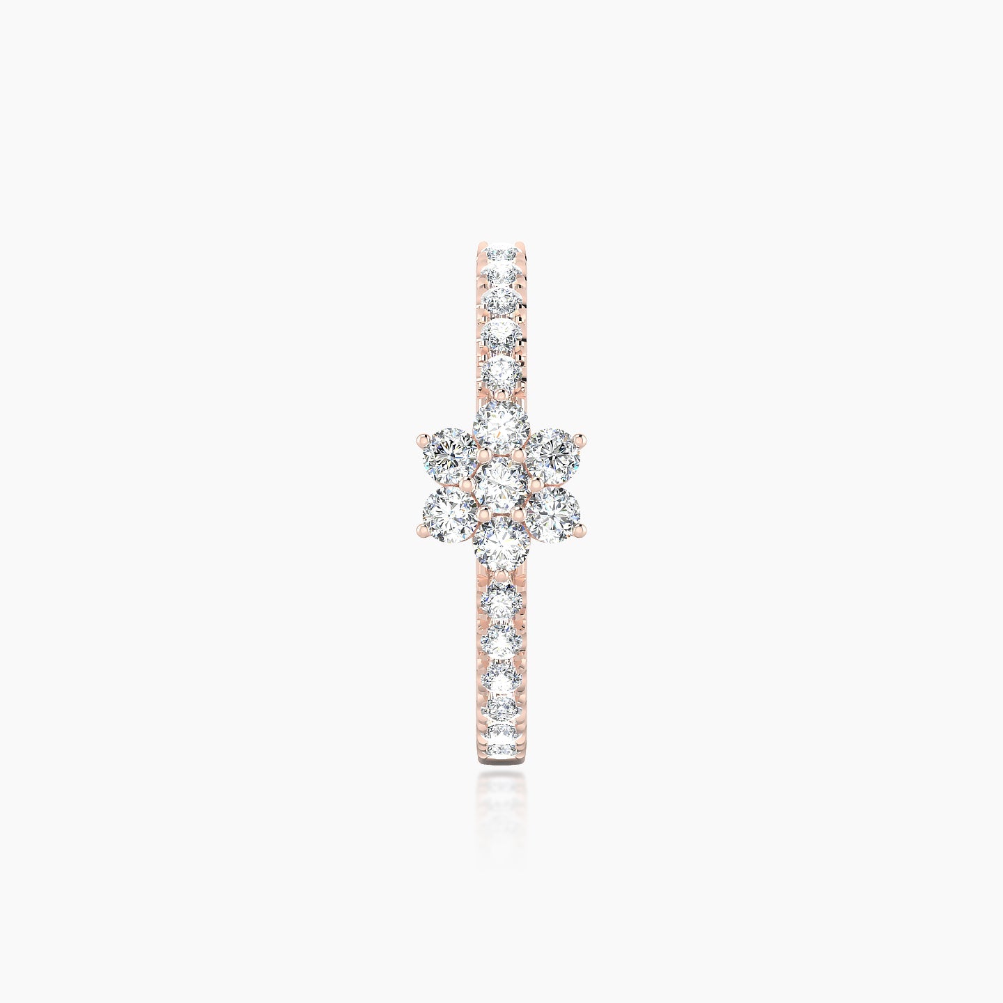 Chloris | 18k Rose Gold 11 mm Flower Diamond Hoop Piercing