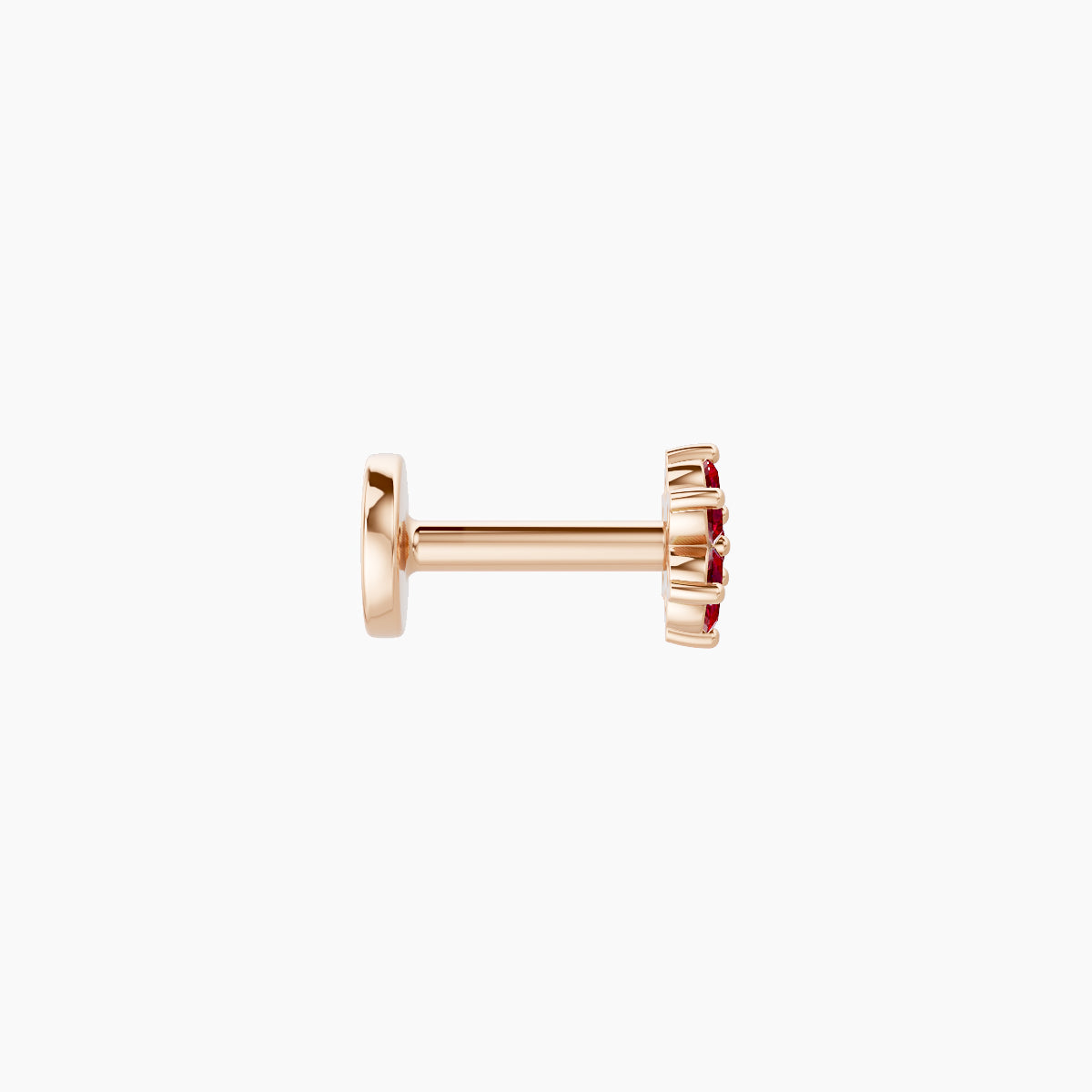 Chloris | 18k Rose Gold 5 mm 4 mm Flower Ruby Nose Piercing