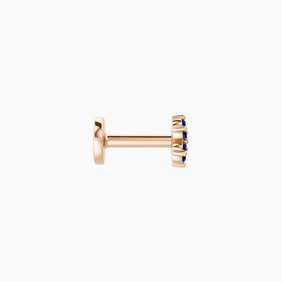 Chloris | 18k Rose Gold 5 mm 4 mm Flower Sapphire Nose Piercing