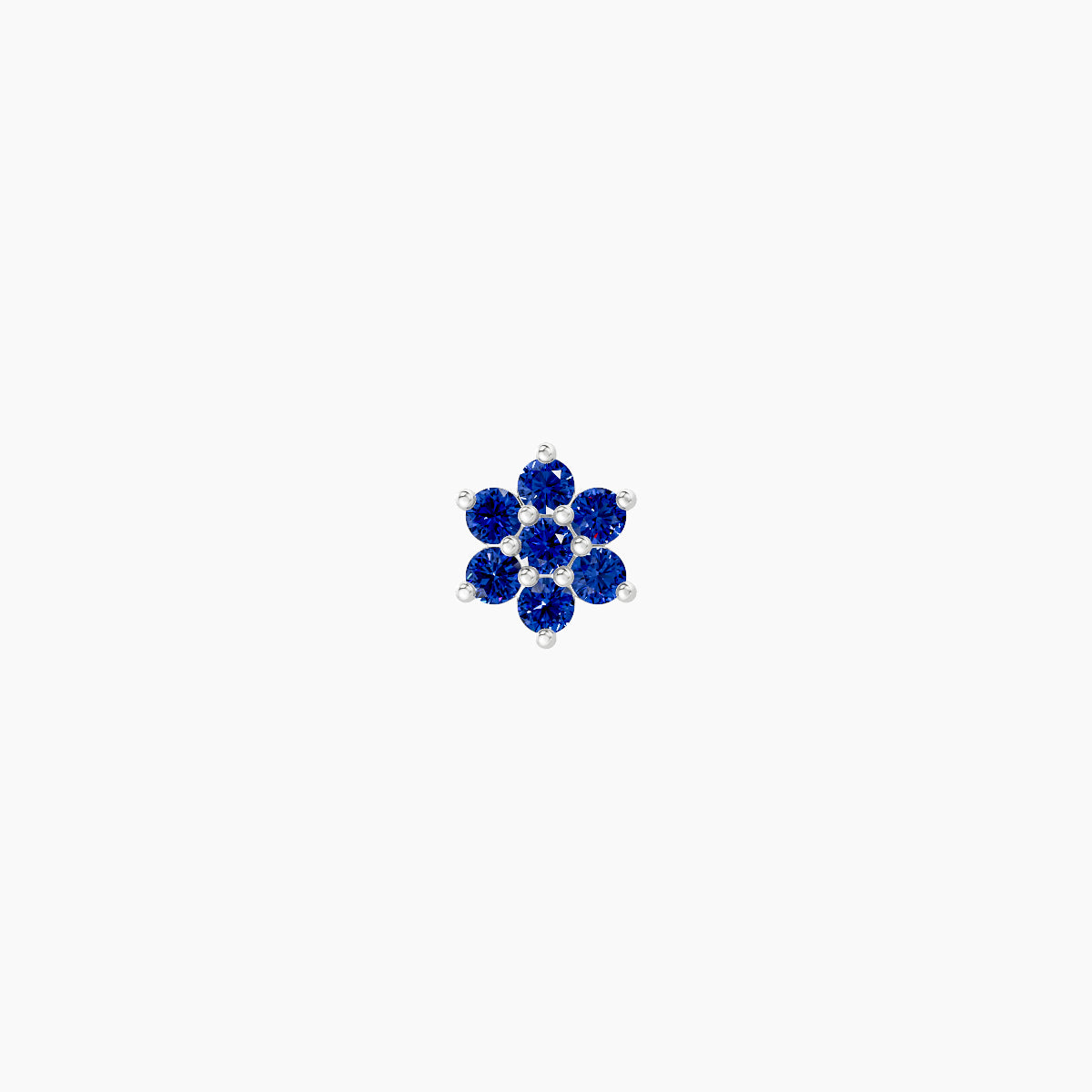 Chloris | 18k White Gold 5 mm 4 mm Flower Sapphire Nose Piercing